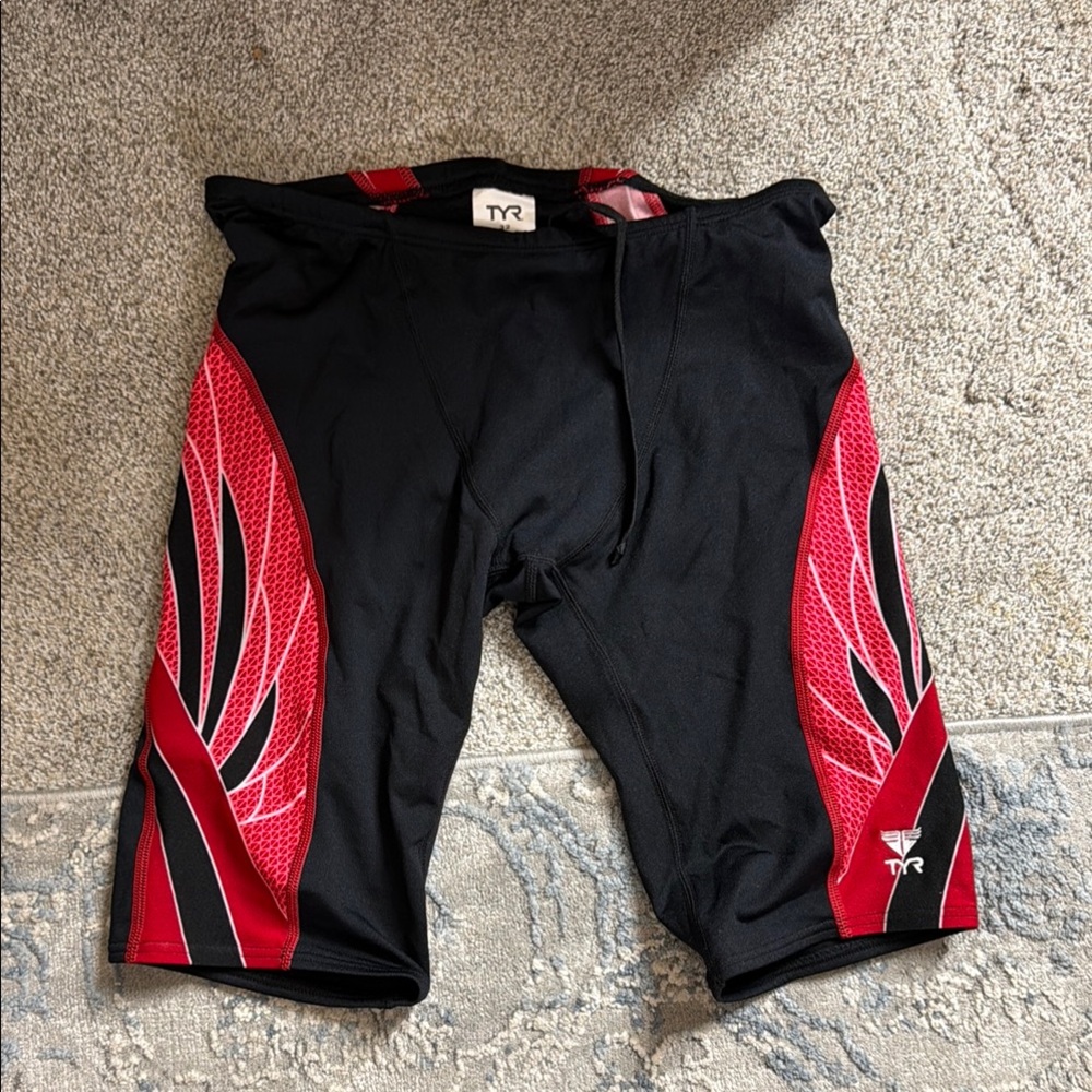 TYR Black and Red Swim Jammers 11490